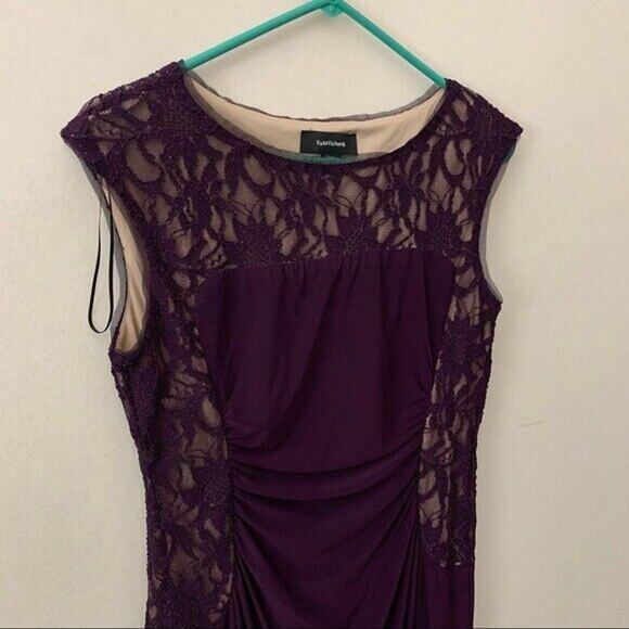 R&M Richards Purple Glitter Ruched Dress Mother Of The Bride Bridesmaid Wedding - Picture 2 of 5